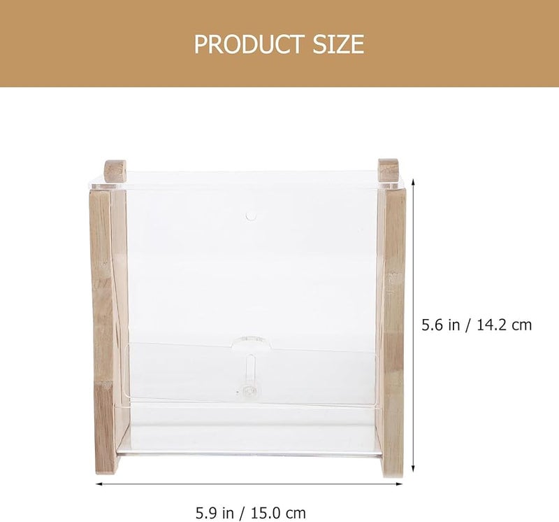 Automatic Acrylic Chicken Feeder with Wooden Base Gravity Poultry Bird Cage Farm - Image 2